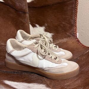 Women's Beige and White Sneakers